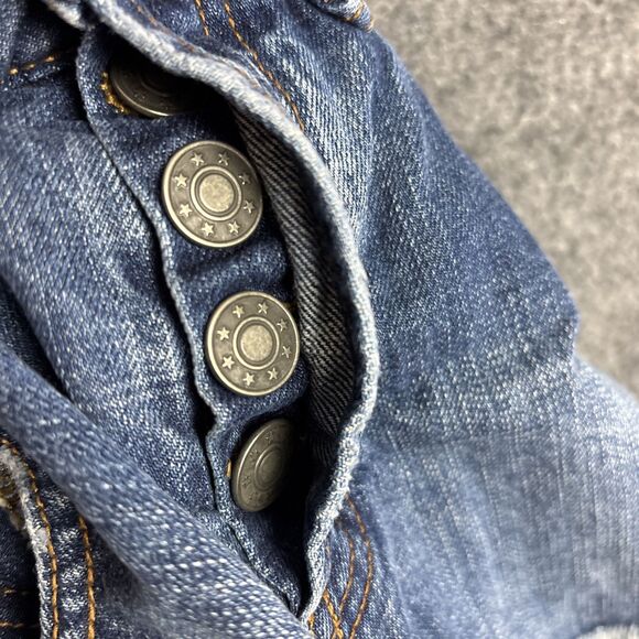 Free People Shorts Womens Size 25 Blue Button Fly Raw Hem Boho Hippie Grunge - Picture 9 of 11